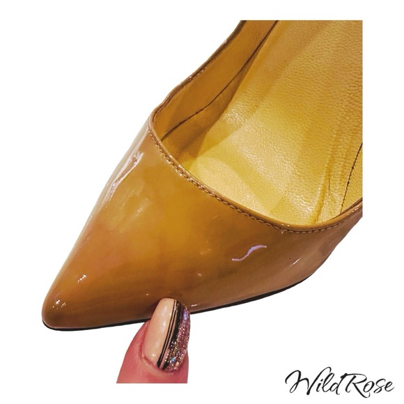 CHRISTIAN LOUBOUTIN NUDE PATENT LEATHER SO KATE POINTY TOE PUMPS SZ 36.5 - Picture 8 of 17